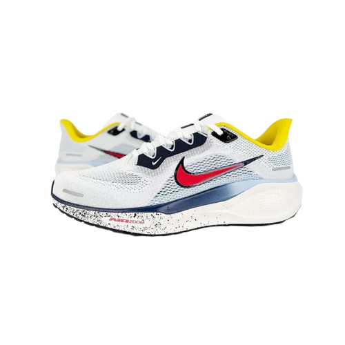 Nike Air Zoom Pegasus 41 - Branco/Azul/Amarelo/Vermelho