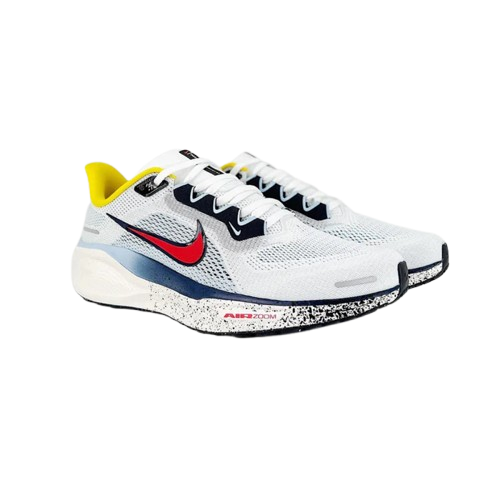 Nike Air Zoom Pegasus 41 - Branco/Azul/Amarelo/Vermelho
