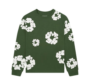 Denim Tears Long Sleeve Cotton Wreath Tee - Green