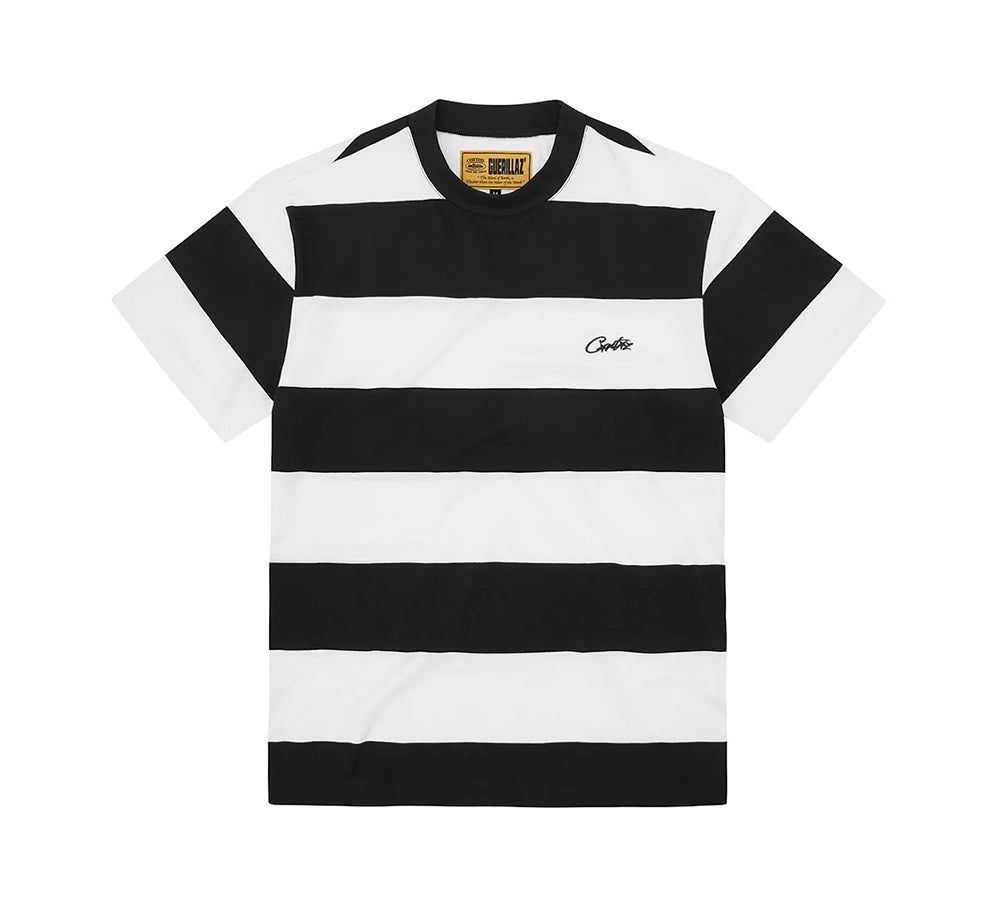 Corteiz Striped Tee - Black