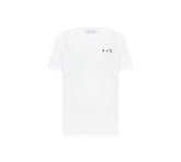 OFF-WHITE T-SHIRT WITH TEXTURED LOGO - WHITE