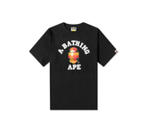 A Bathing Ape Block Check College T-Shirt C - Black & Red