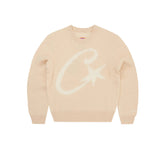 Corteiz C Star Mohair Knit Sweater - Cream