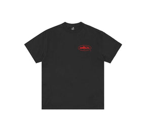Corteiz Halftone Island Tee New Blank - Black/Red